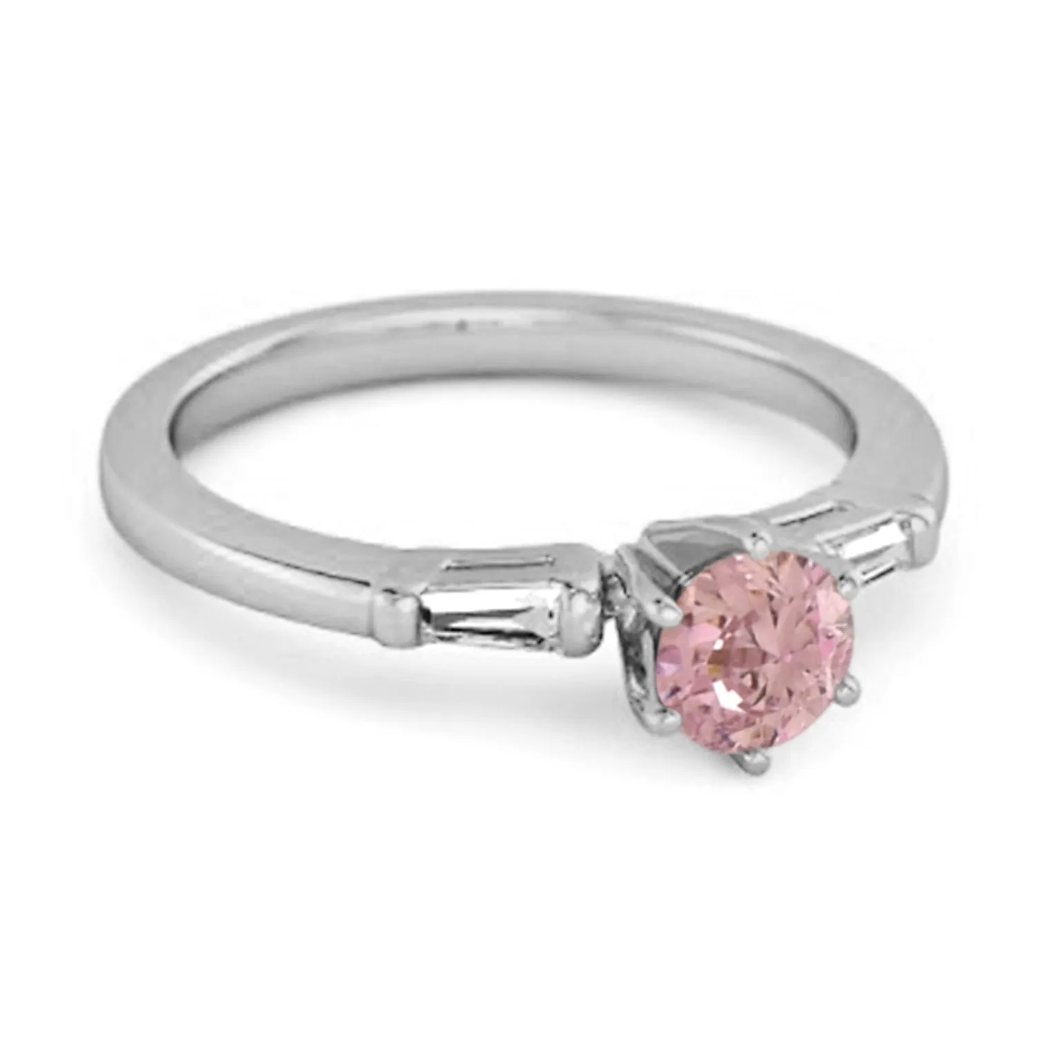 0.10 Ct Pink Zirconia 925 Sterling Silver Solitaire Anniversary Ring