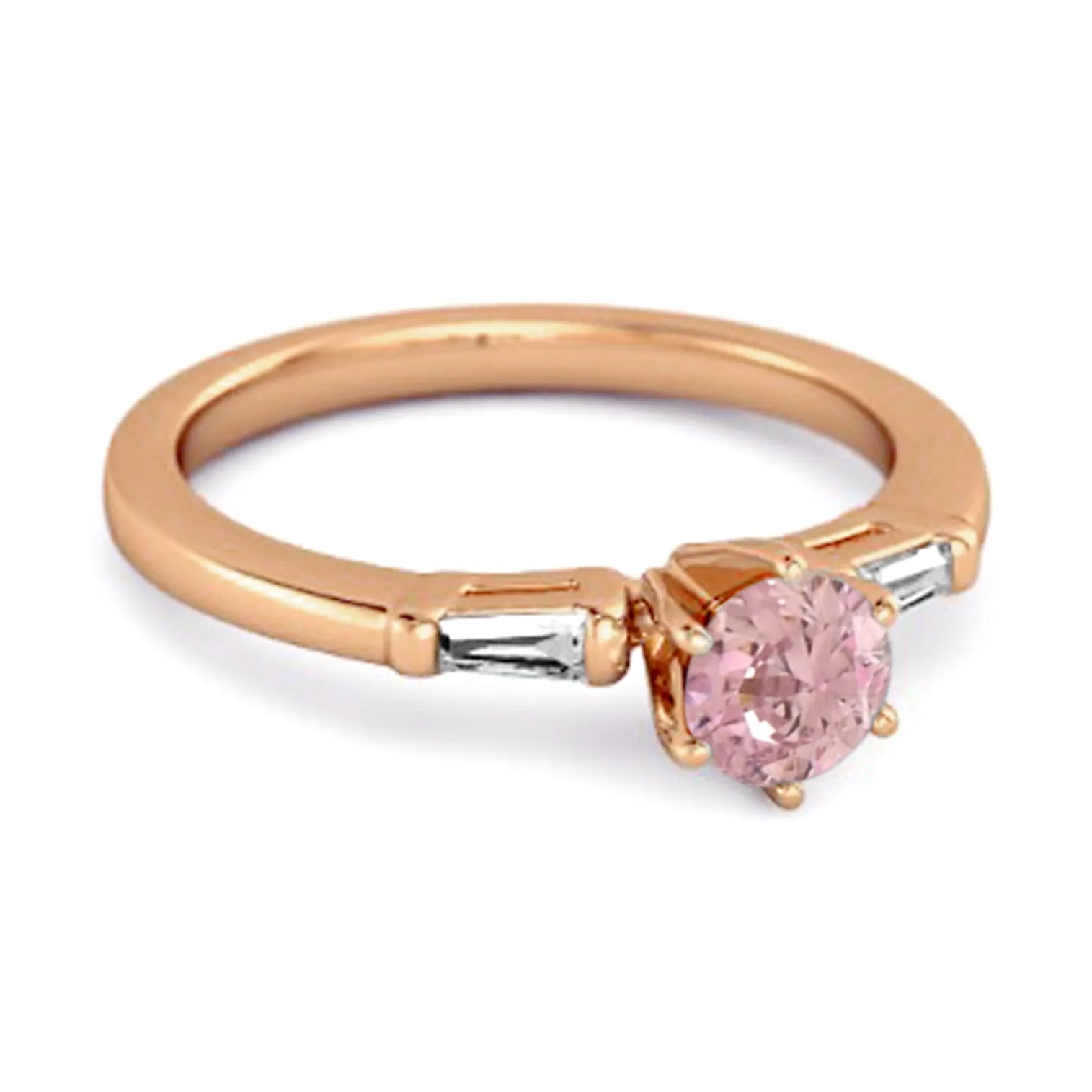 0.10 Ct Pink Zirconia 925 Sterling Silver Solitaire Anniversary Ring