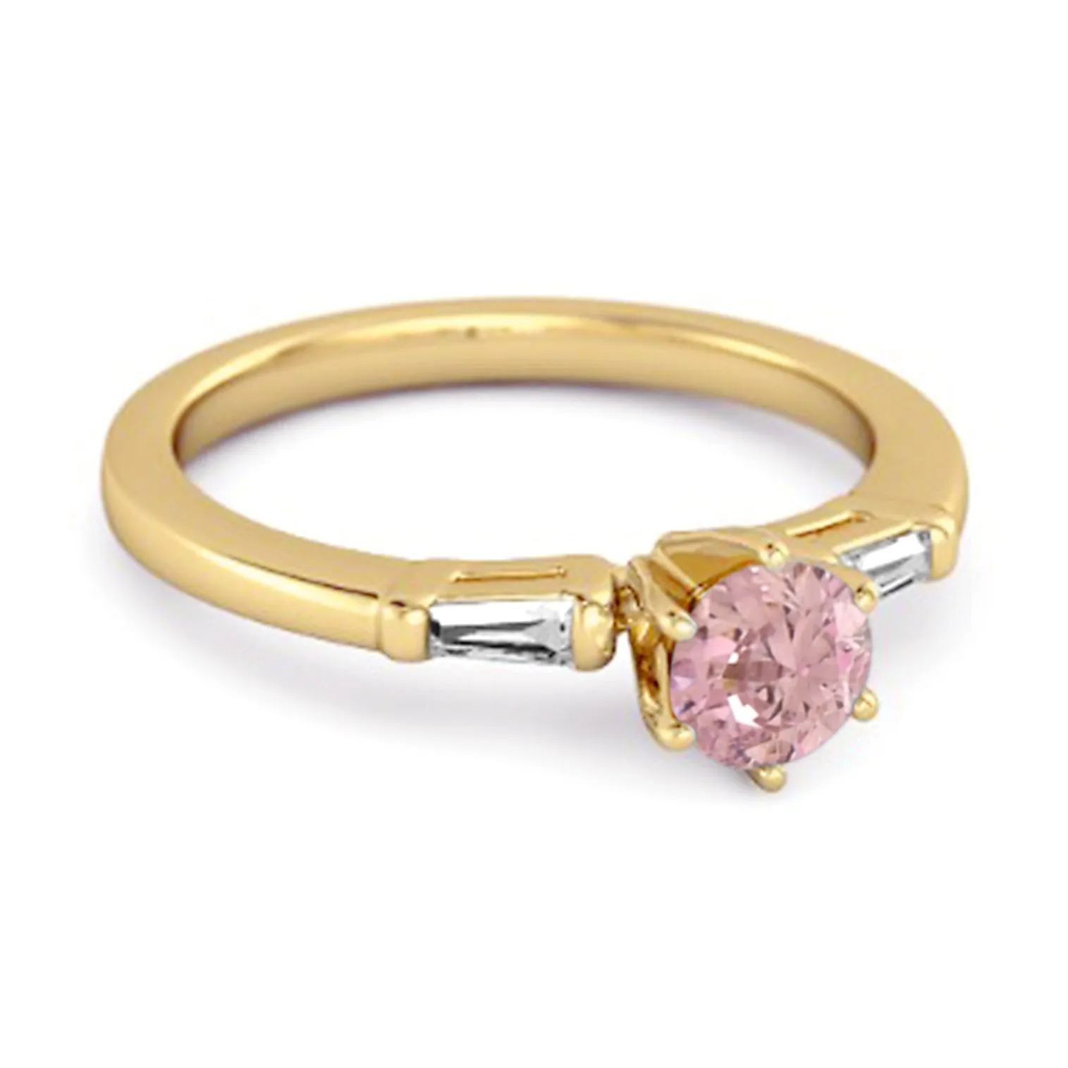 0.10 Ct Pink Zirconia 925 Sterling Silver Solitaire Anniversary Ring