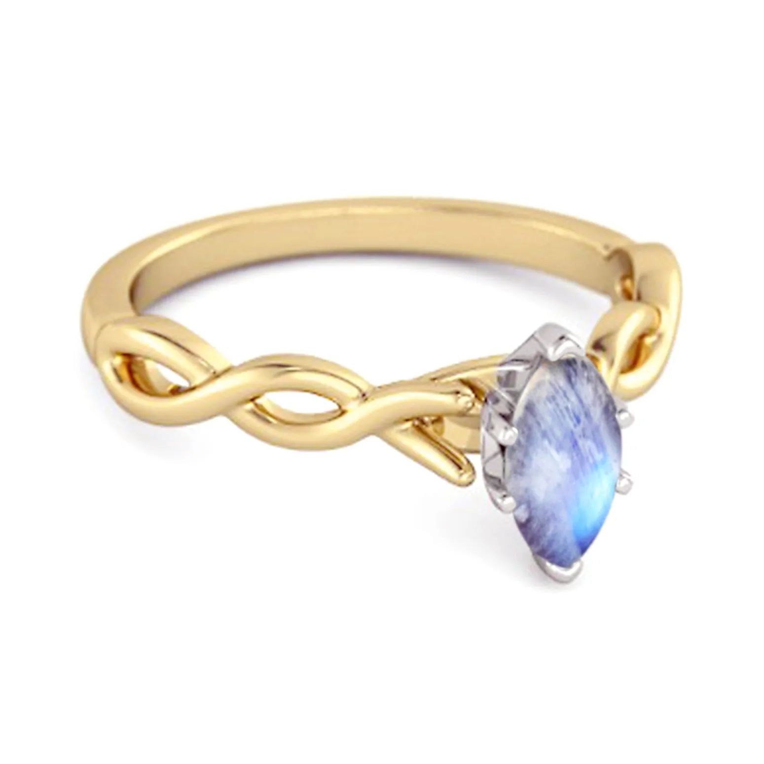 0.25 Ct Moonstone 925 Silver January Birthstone Engagement Ring