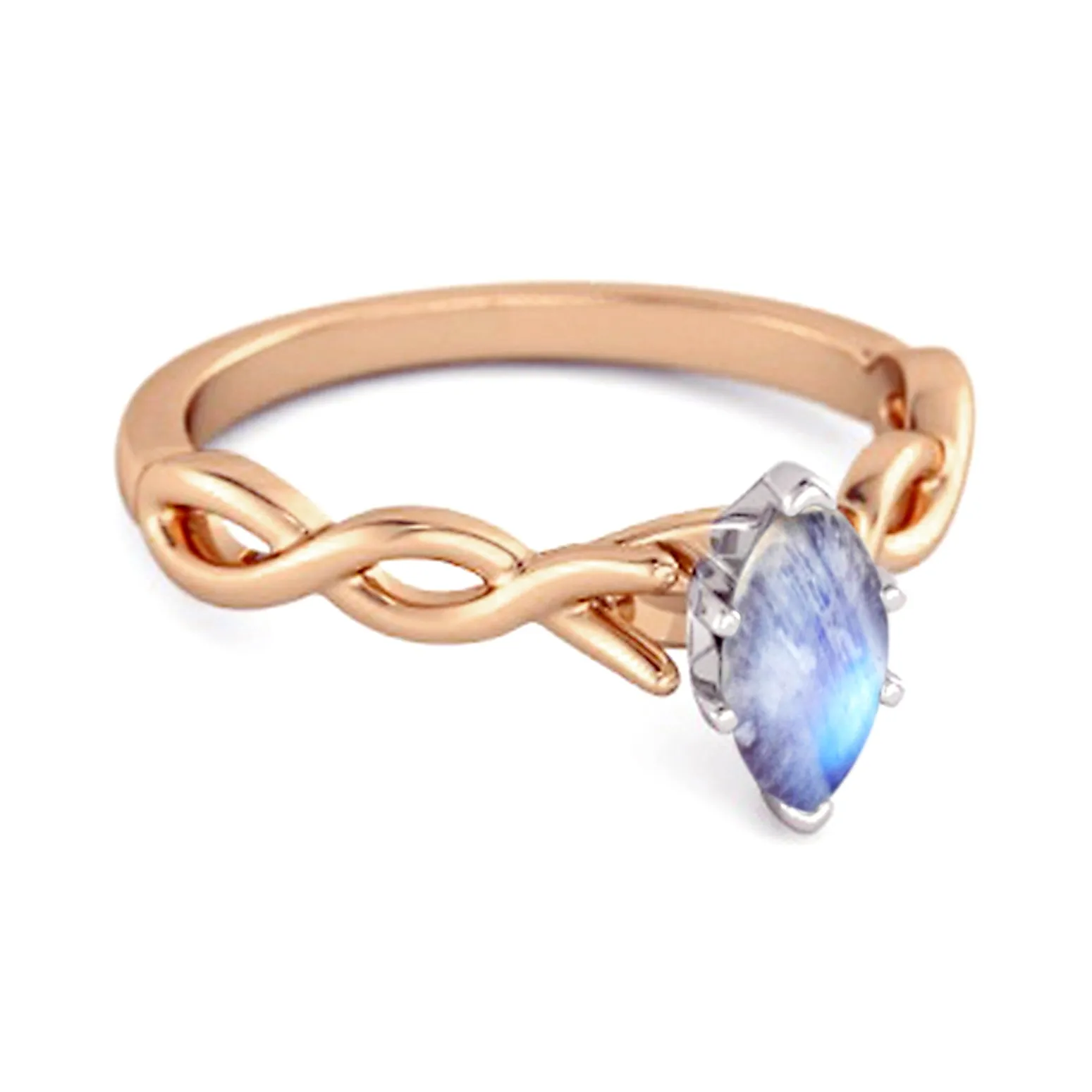 0.25 Ct Moonstone 925 Silver January Birthstone Engagement Ring
