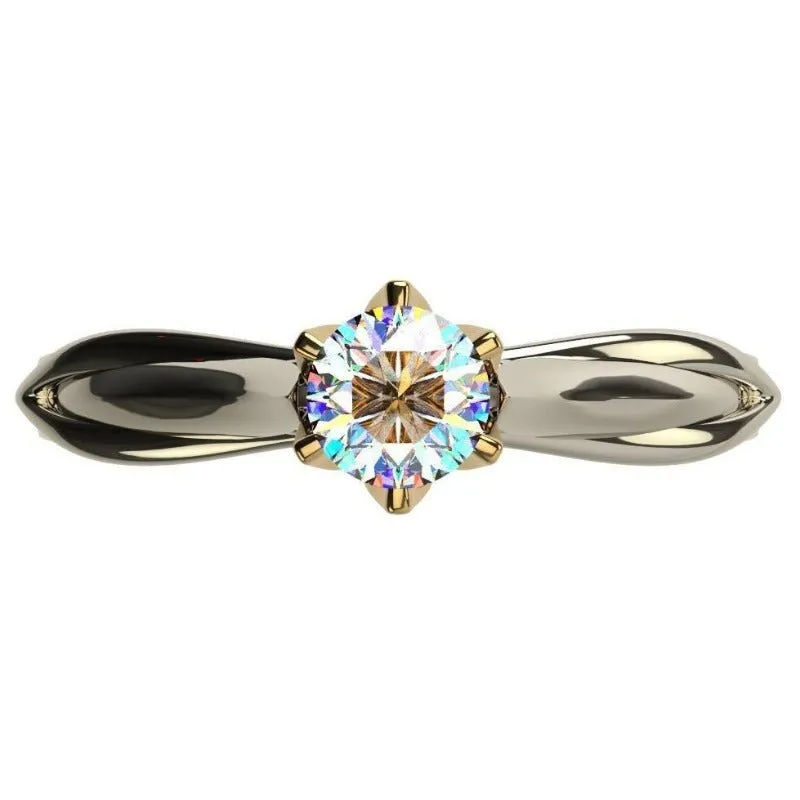 1 Ct Diamond 18K Gold Ring for Women Bridal Wedding Jewelry