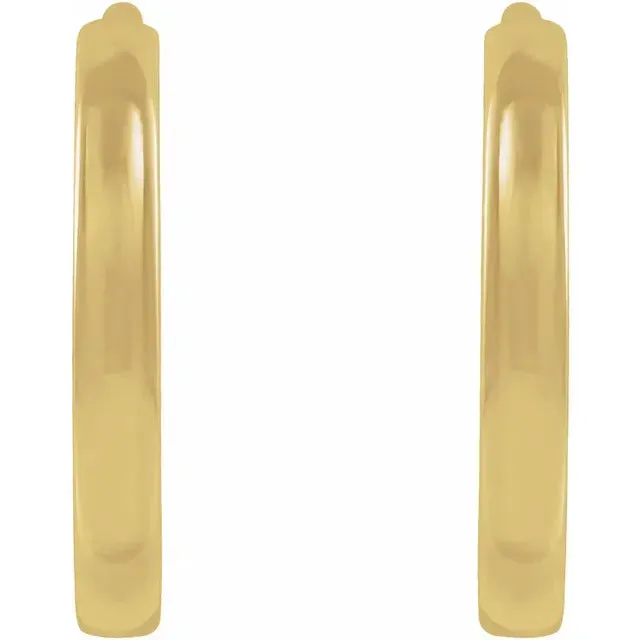 10 mm Yellow Gold Huggie Hoop Earrings