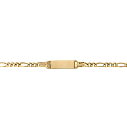 (10K, 14K, 18K) Yellow Gold (3.0mm) Baby ID Bracelet 6"