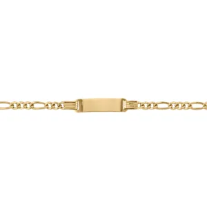 (10K, 14K, 18K) Yellow Gold (3.0mm) Baby ID Bracelet 6"