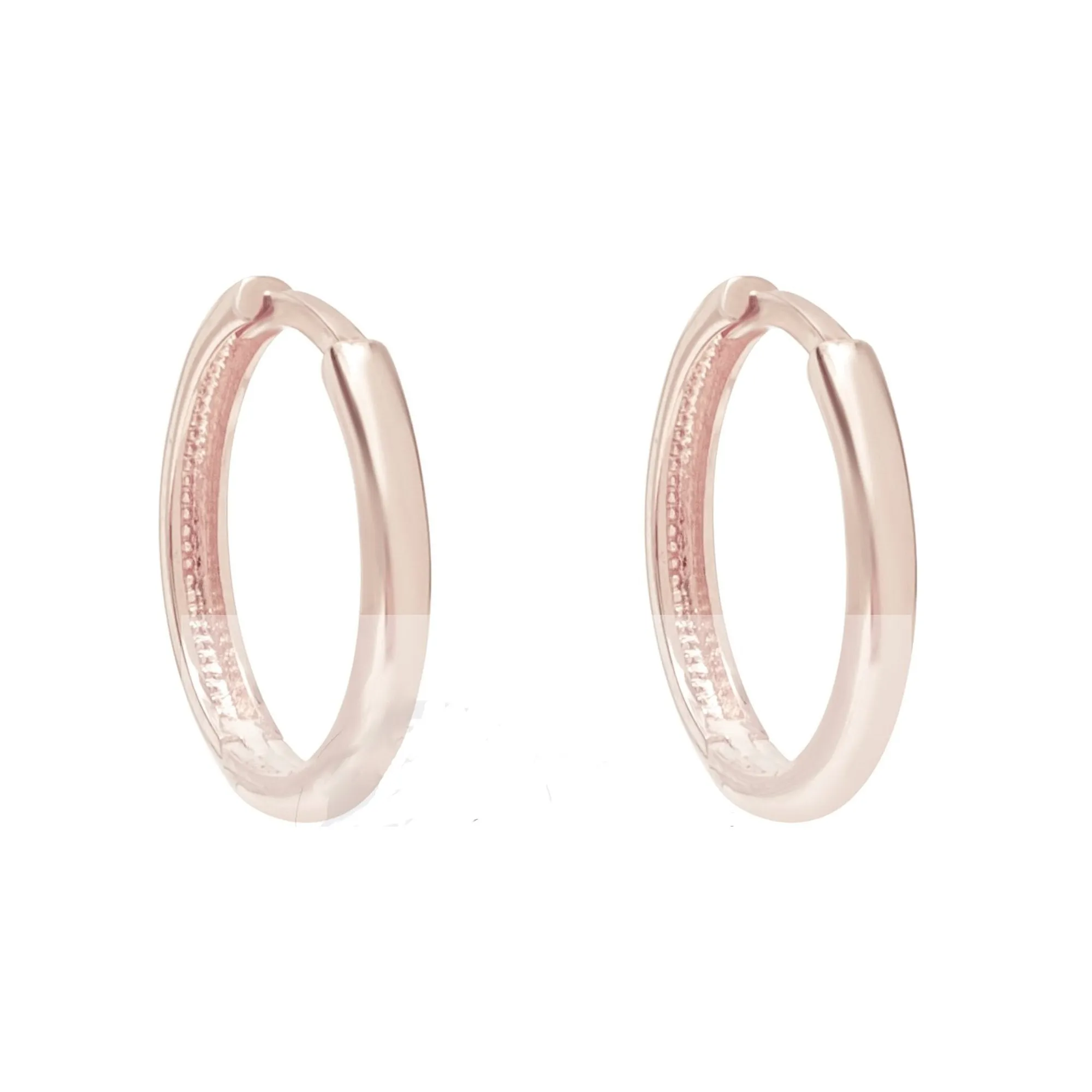 10K White, Yellow or Rose Gold (9mm) Huggie Earrings