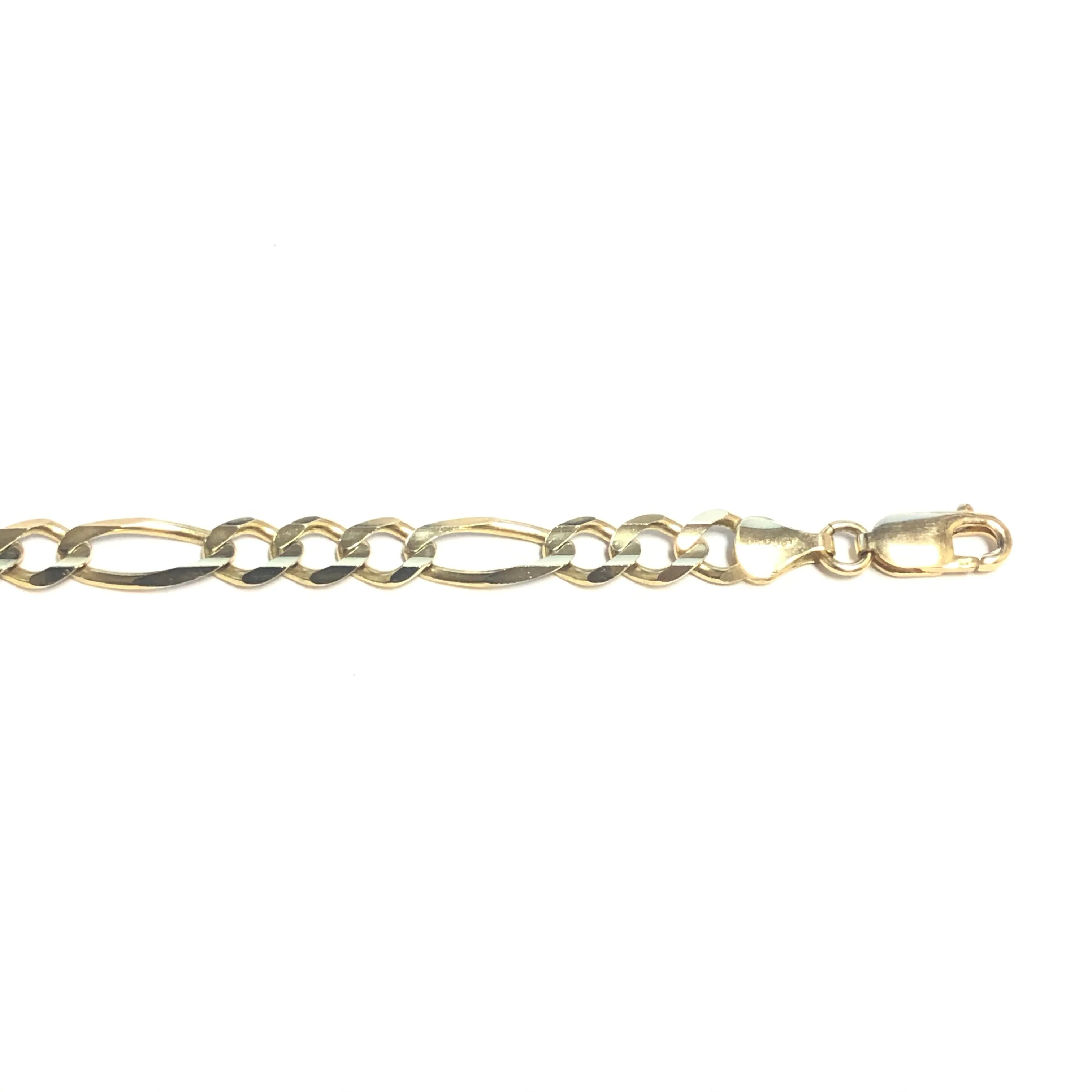 10K Yellow Gold  (6.7mm) Figaro Bracelet 8.5"