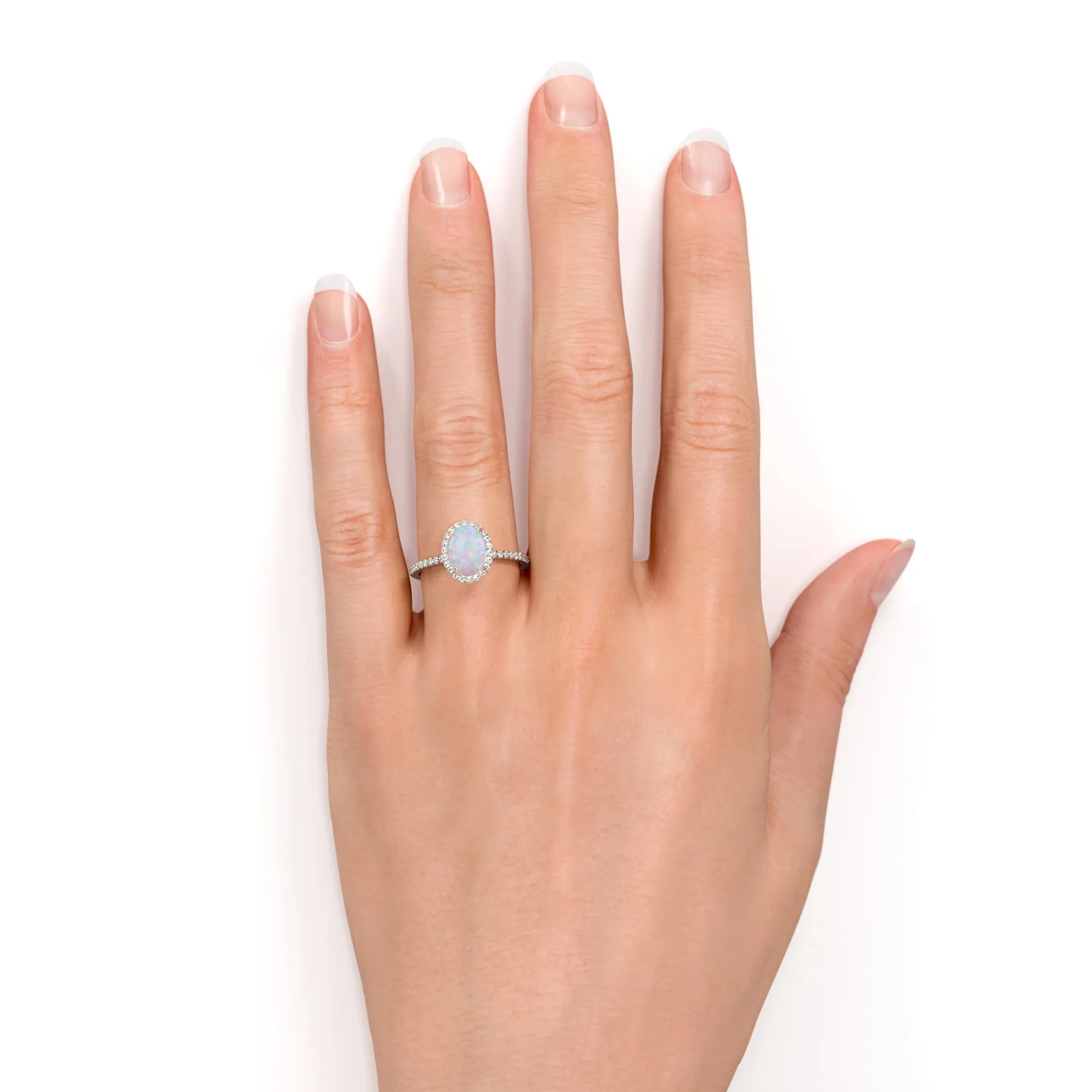 1.25 Carat Oval Cut Fire Opal Engagement Ring with Diamond in Rose Gold