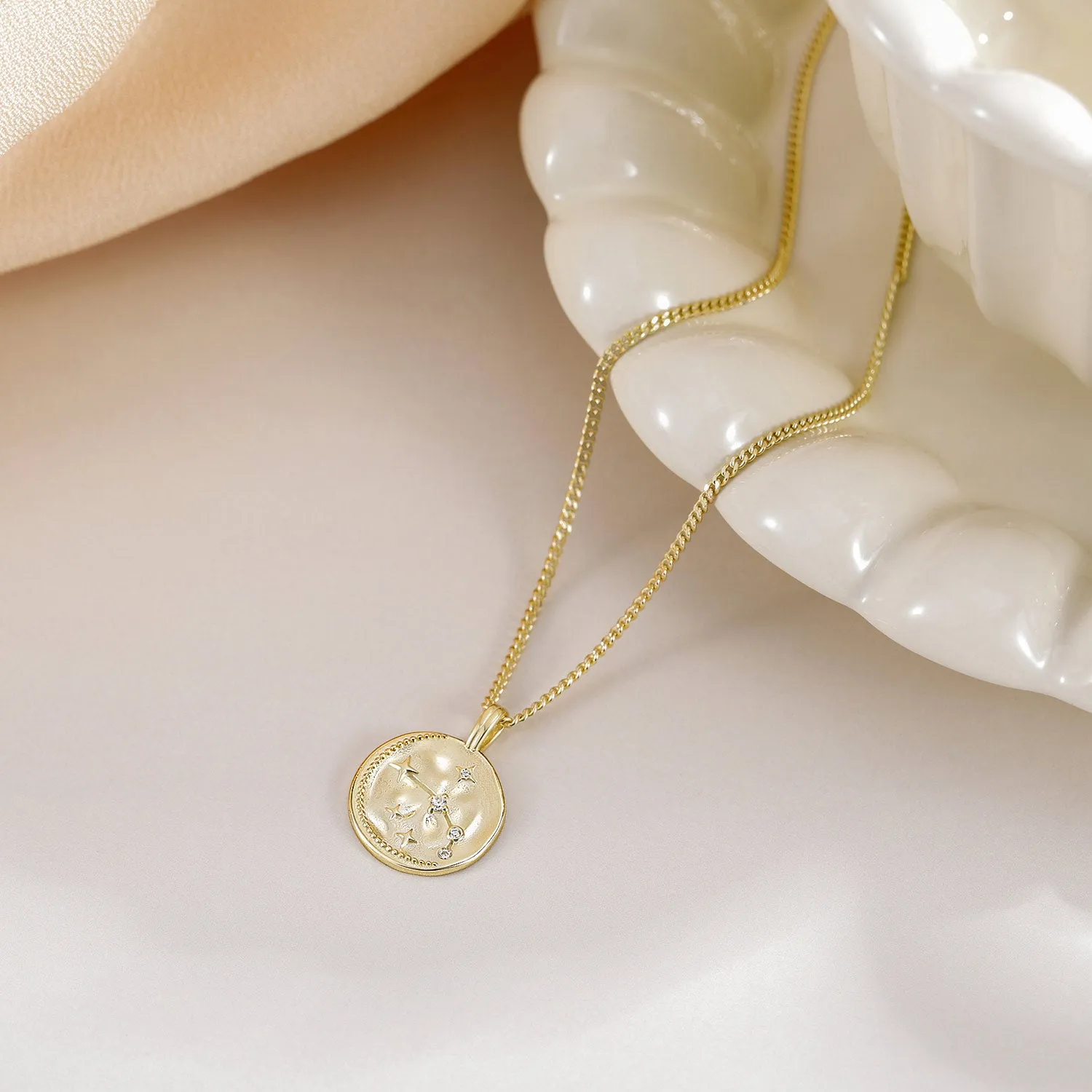 14K Gold Plated Aries Zodiac Personalized Pendant Necklace