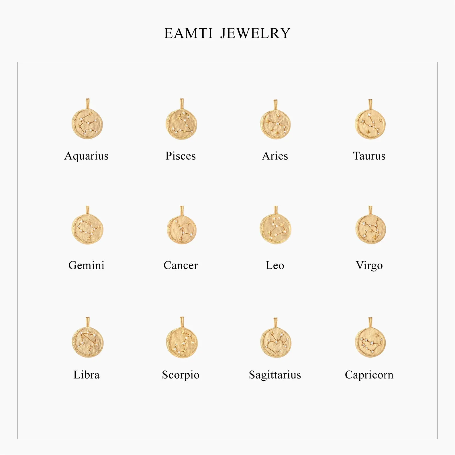 14K Gold Plated Aries Zodiac Personalized Pendant Necklace