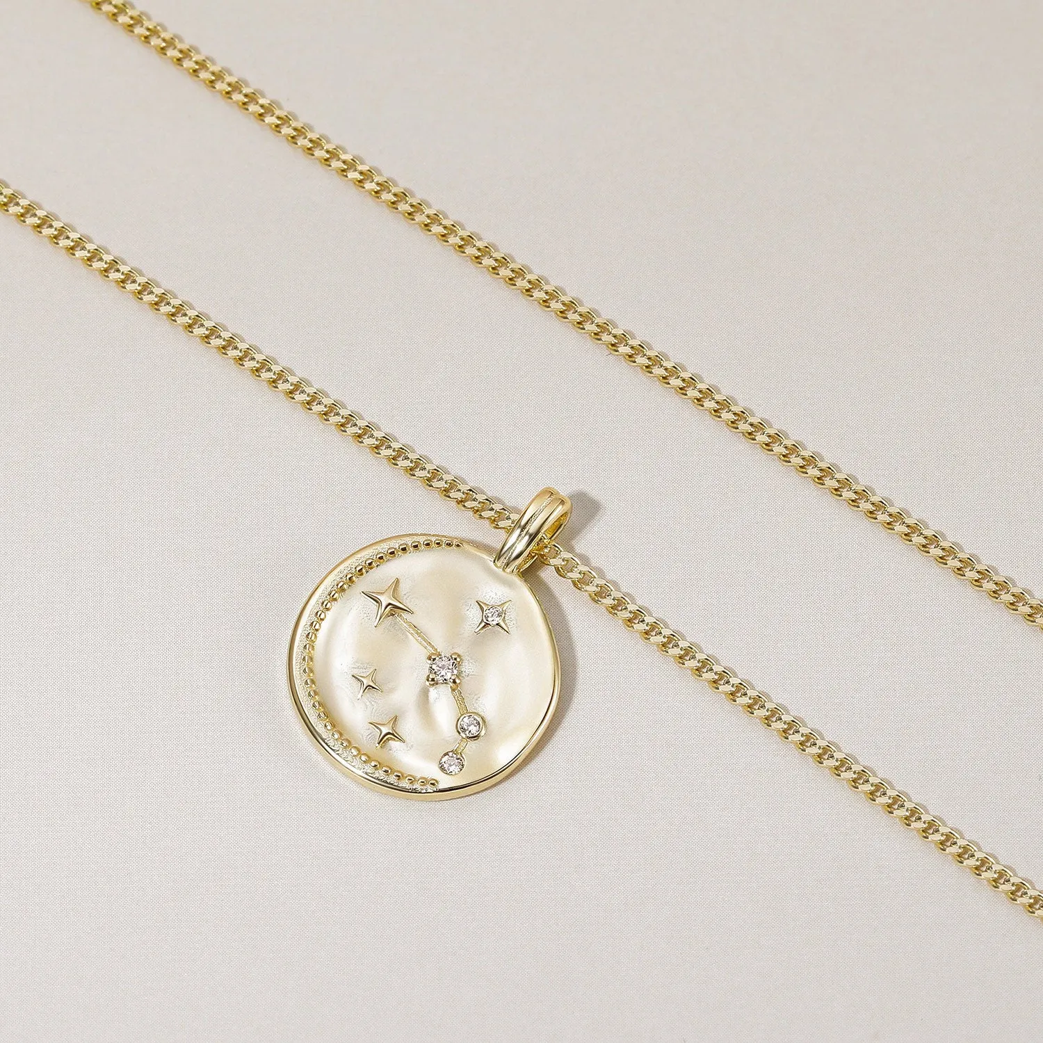 14K Gold Plated Aries Zodiac Personalized Pendant Necklace