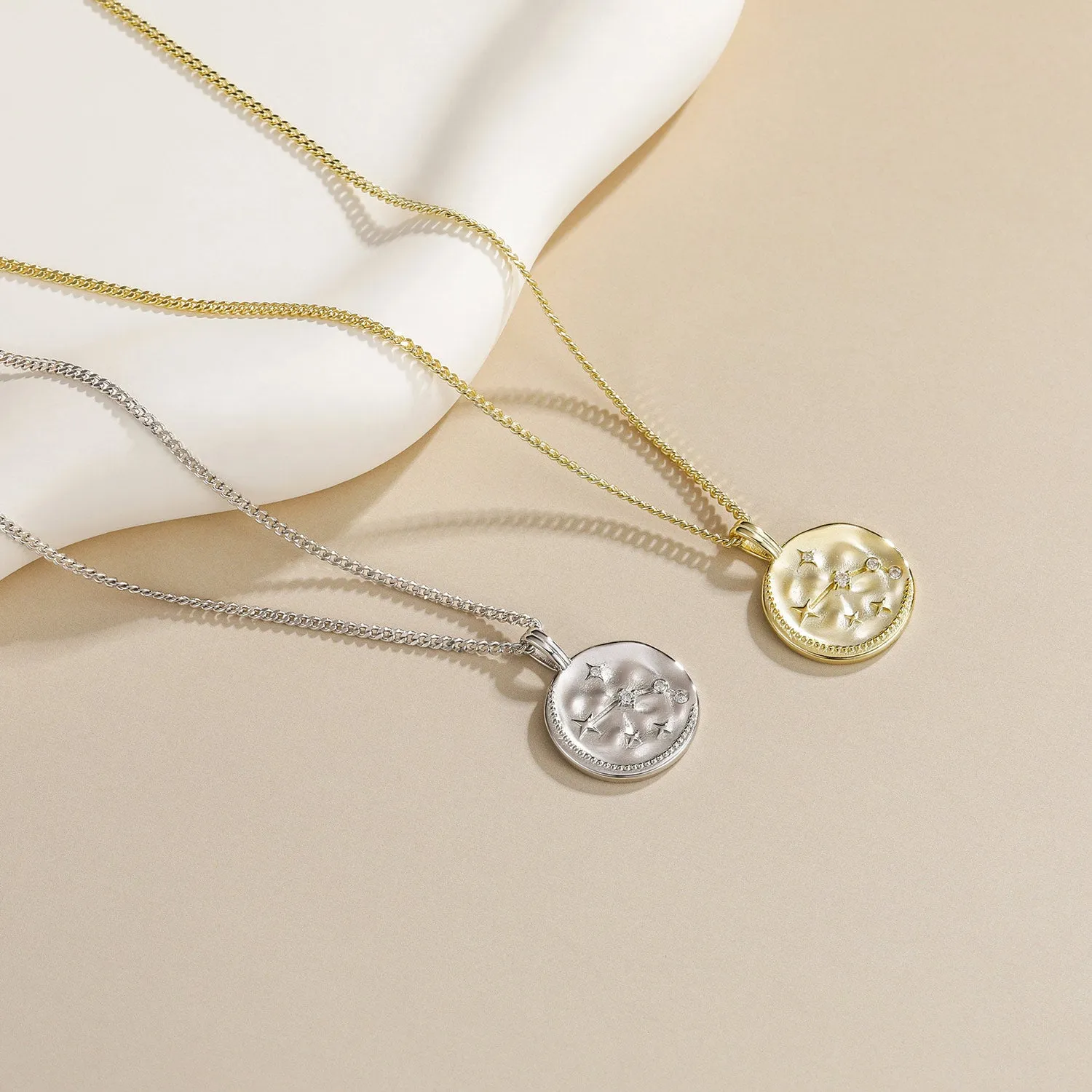 14K Gold Plated Aries Zodiac Personalized Pendant Necklace