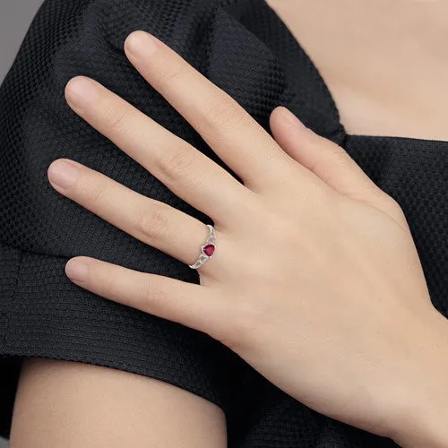 14k or 10k Gold Genuine Heart Petite Birthstone Rings