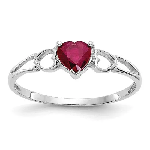 14k or 10k Gold Genuine Heart Petite Birthstone Rings