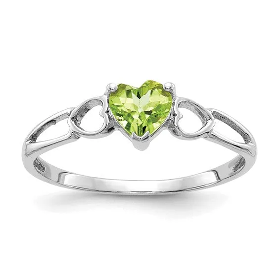 14k or 10k Gold Genuine Heart Petite Birthstone Rings