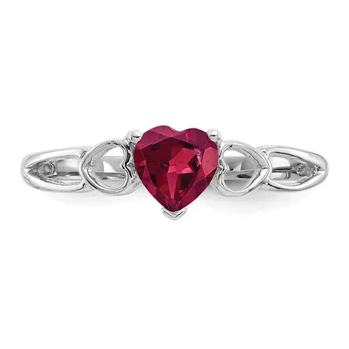 14k or 10k Gold Genuine Heart Petite Birthstone Rings