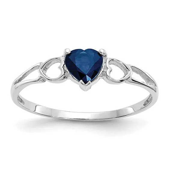 14k or 10k Gold Genuine Heart Petite Birthstone Rings