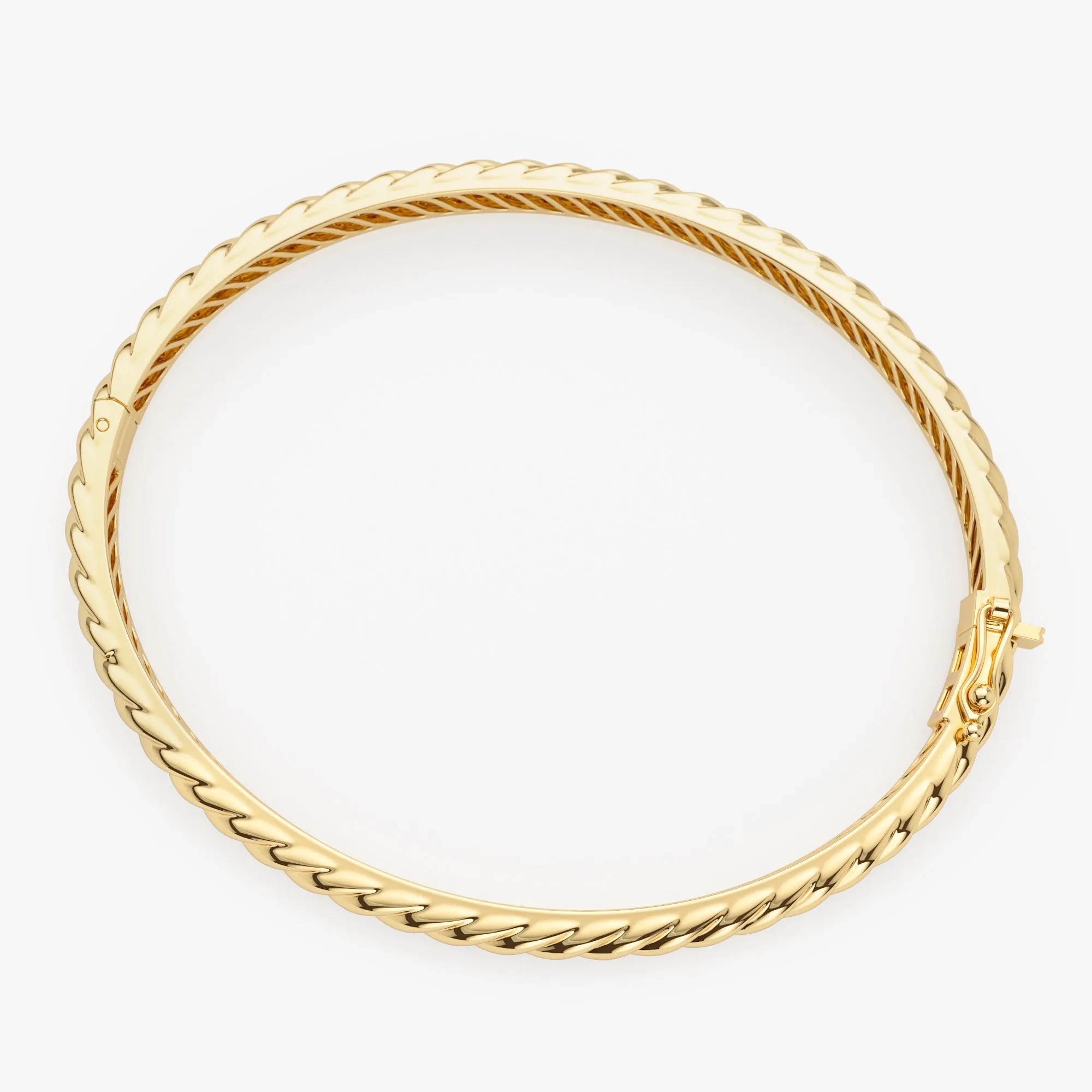 14K Twist Rope Dainty Cable Bangle