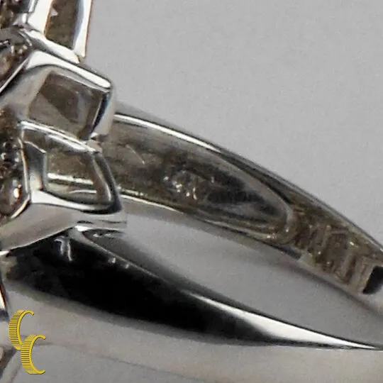 14K White Gold Chocolate / White Diamond Flower Ring Size 7 TDW = 1.22 ct Gift