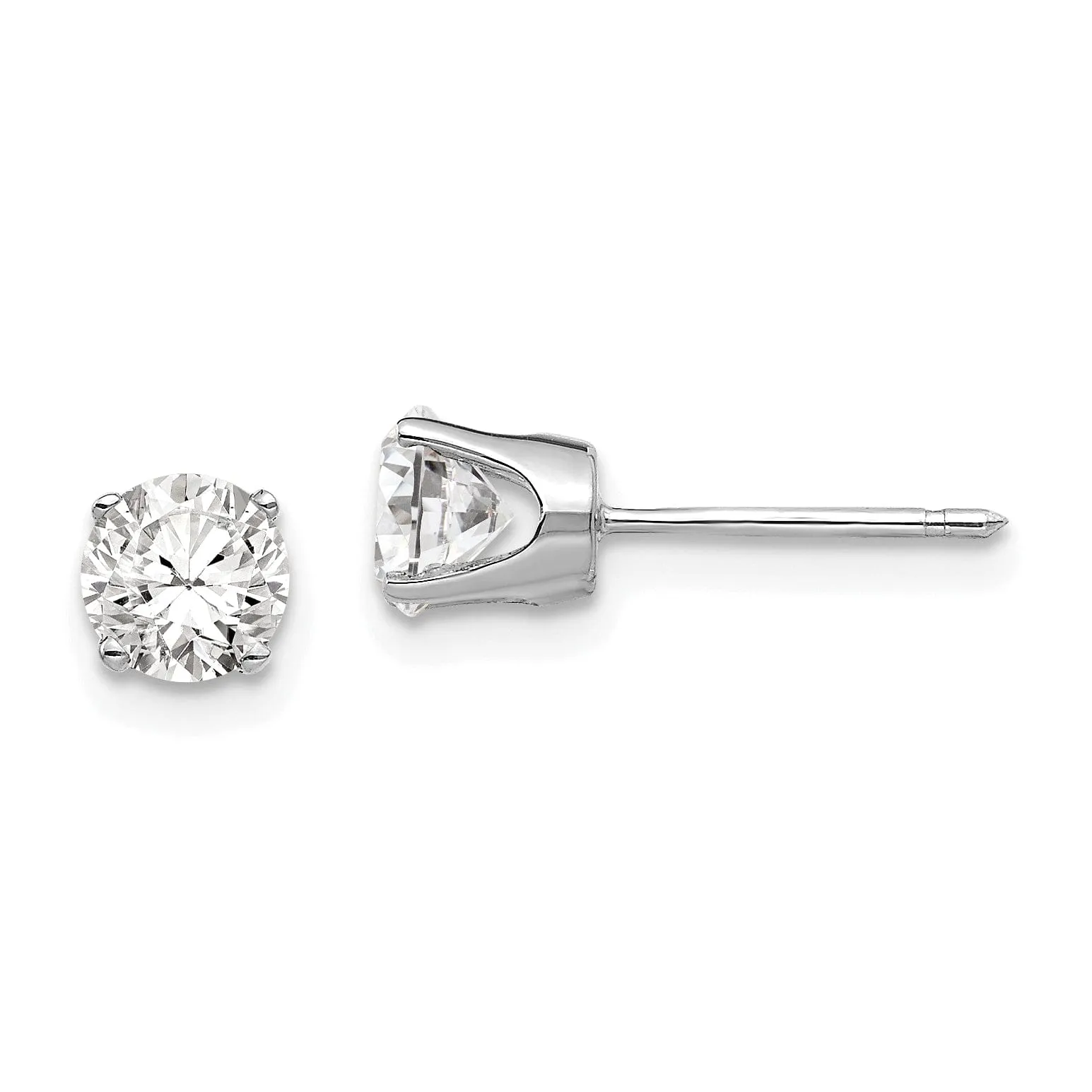 14k White Gold Cubic Zirconia Stud Earrings