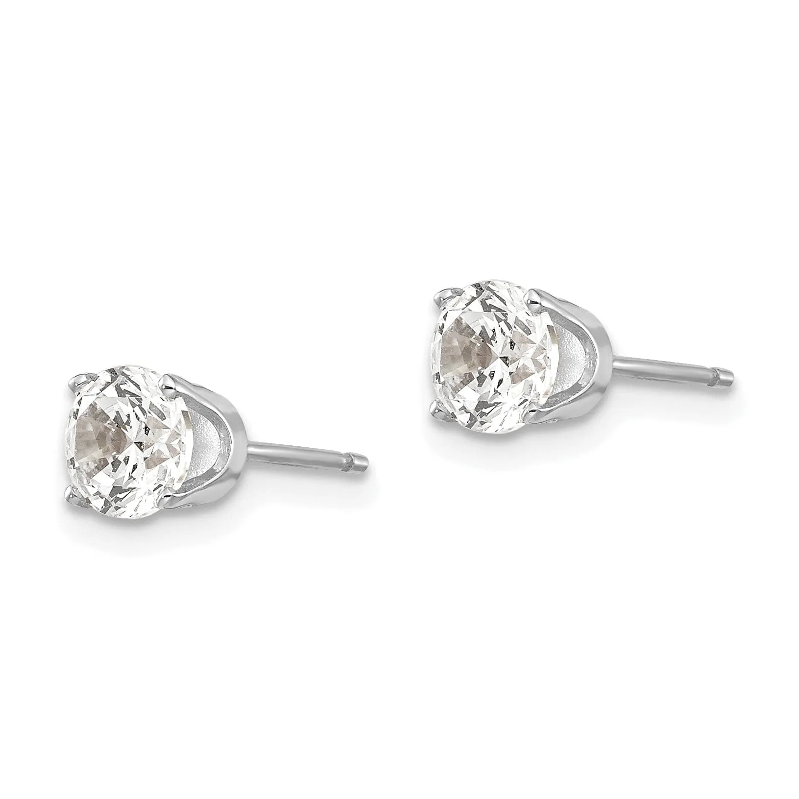 14k White Gold Cubic Zirconia Stud Earrings