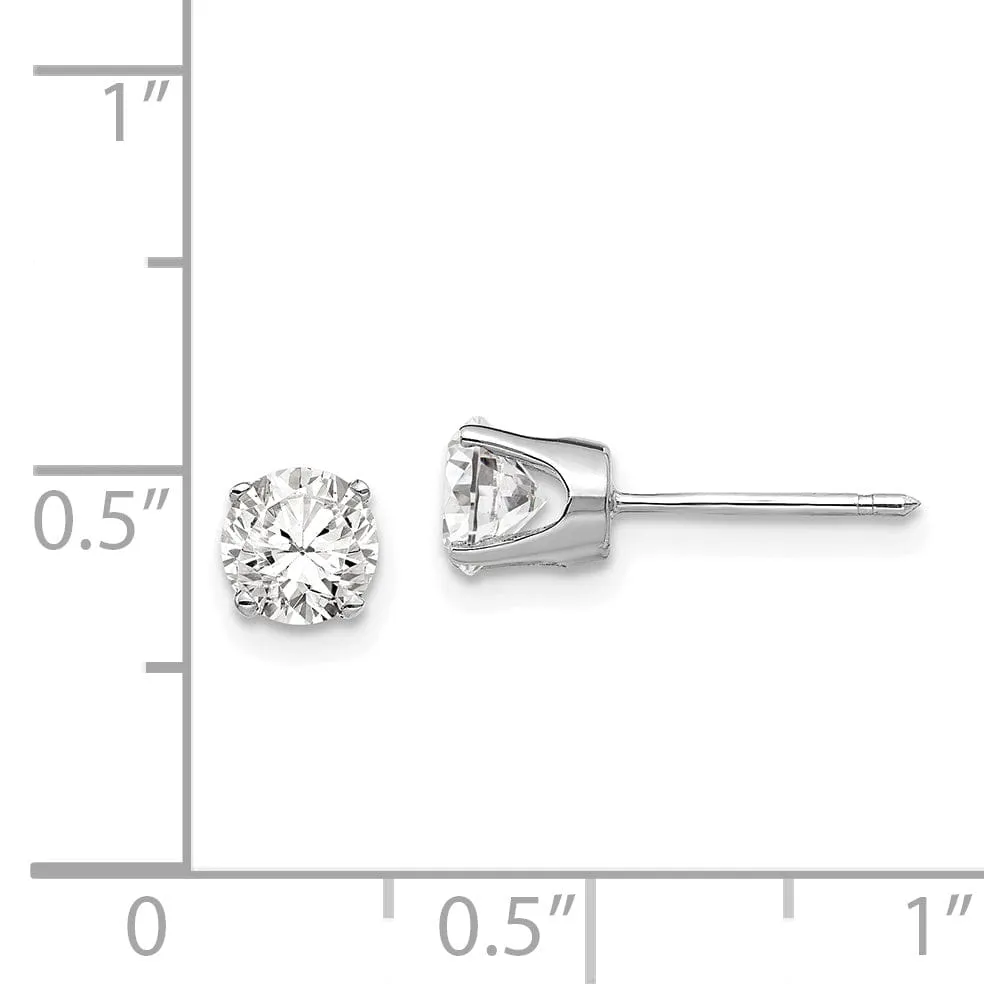 14k White Gold Cubic Zirconia Stud Earrings