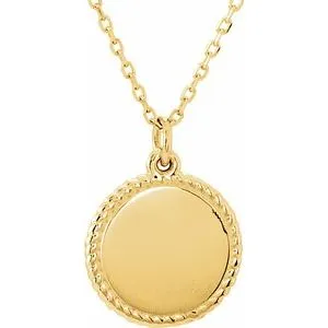 14K Yellow Round 16-18" Rope Necklace