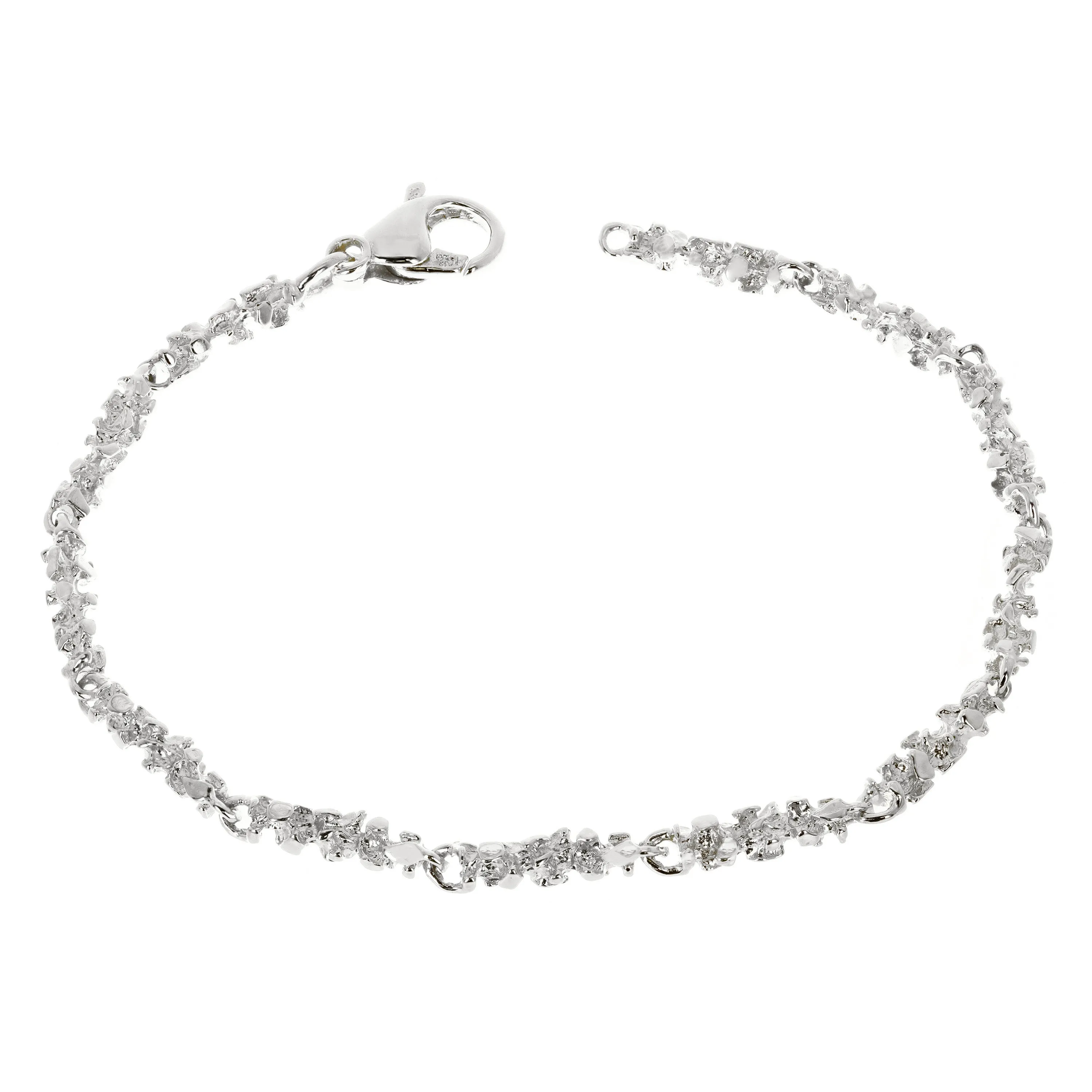 14k Yellow White or Rose Gold Nugget Bracelet 7"