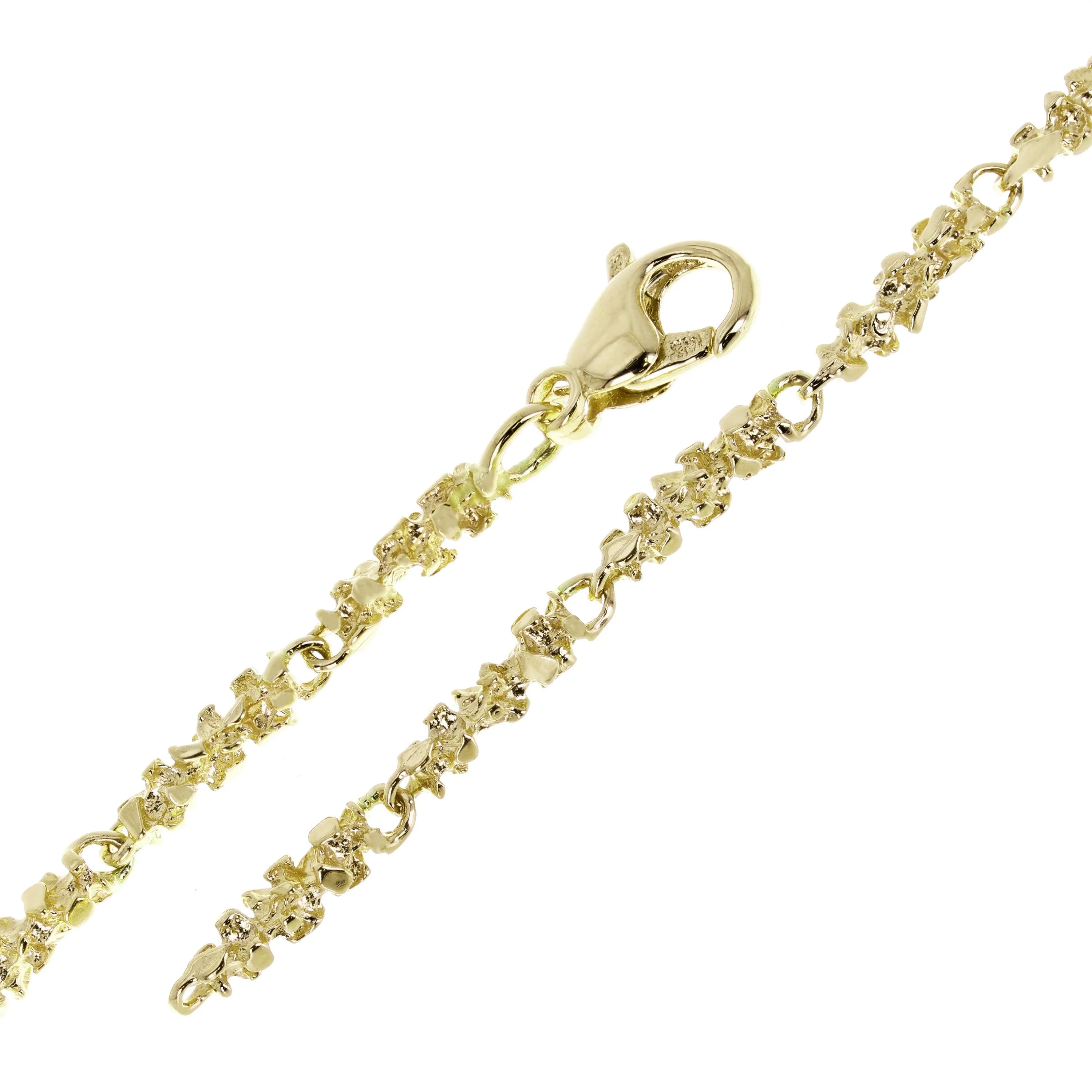 14k Yellow White or Rose Gold Nugget Bracelet 7"