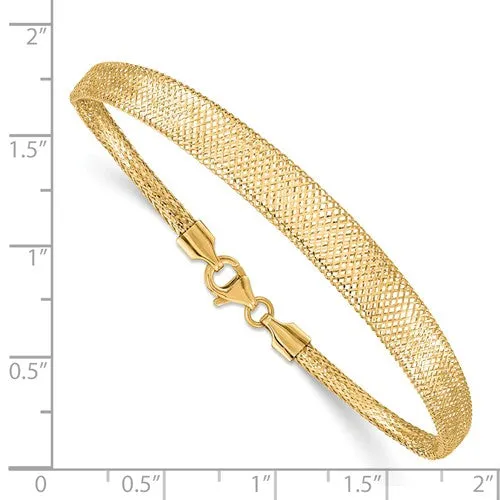 14KT Yellow Gold Graduated Mesh Stretch Bracelet