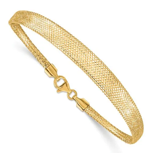 14KT Yellow Gold Graduated Mesh Stretch Bracelet