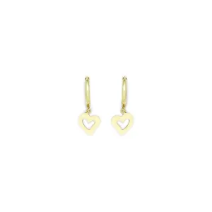 14kt Yellow Gold Hollow Heart Huggy Earrings