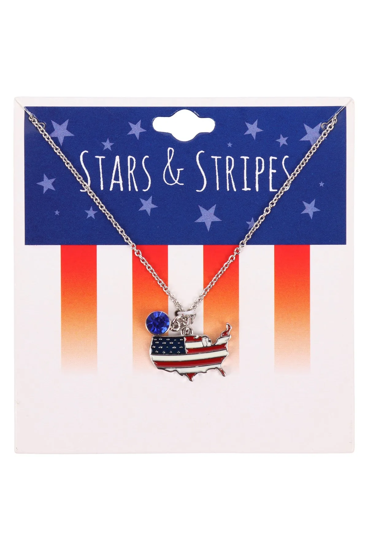 15625 - AMERICAN FLAG MAP NECKLACE