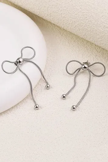18K STAINLESS STEEL TARNISH FREE BOW EARRINGS | 40E330