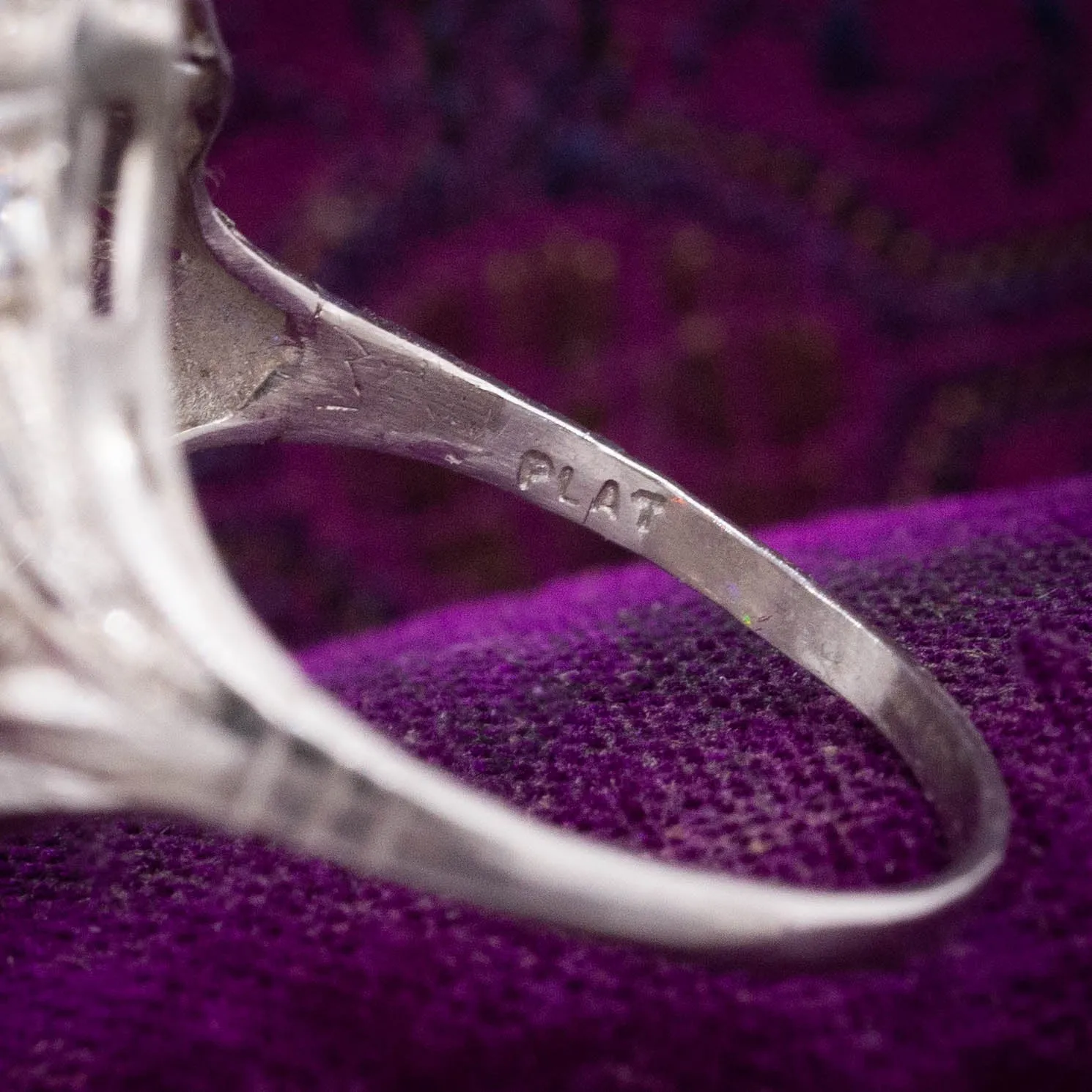 1920s Platinum & Diamond Shield Ring