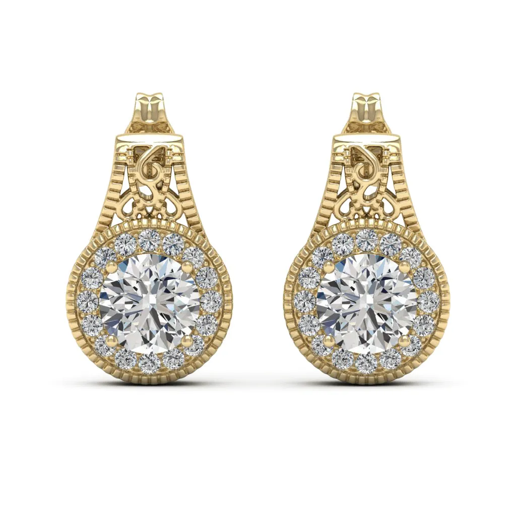 2.00 d.e.w cts Jocelyn Moissanite Stud Earrings