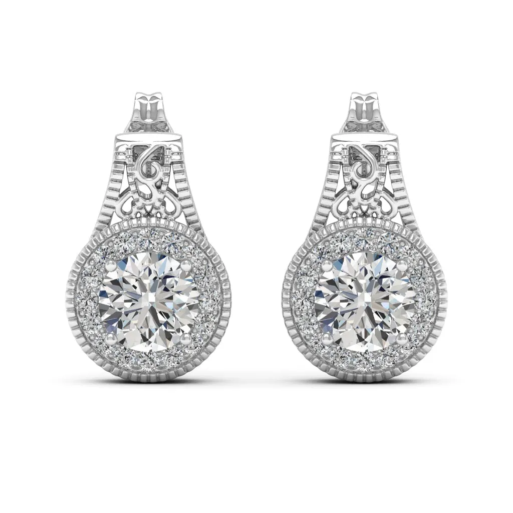 2.00 d.e.w cts Jocelyn Moissanite Stud Earrings