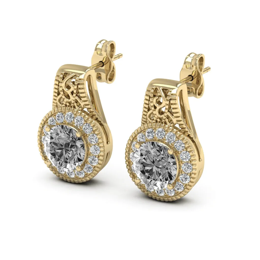 2.00 d.e.w cts Jocelyn Moissanite Stud Earrings