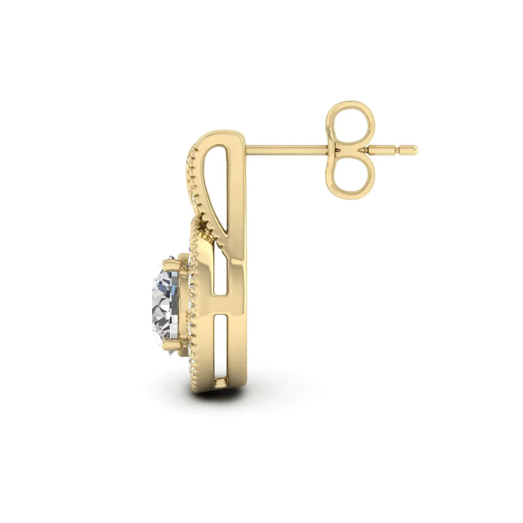 2.00 d.e.w cts Jocelyn Moissanite Stud Earrings