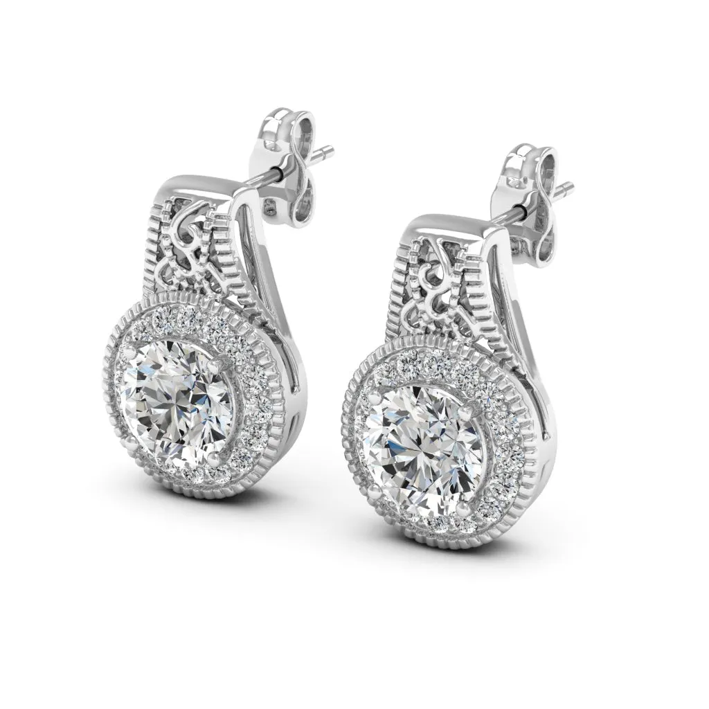 2.00 d.e.w cts Jocelyn Moissanite Stud Earrings