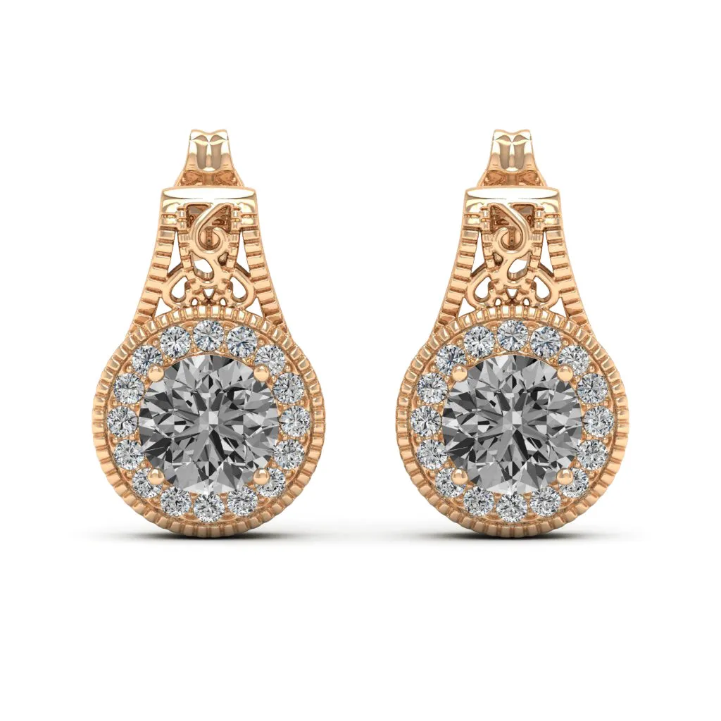 2.00 d.e.w cts Jocelyn Moissanite Stud Earrings