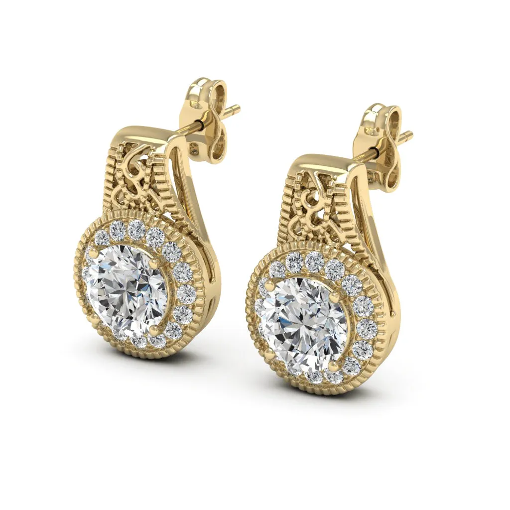 2.00 d.e.w cts Jocelyn Moissanite Stud Earrings