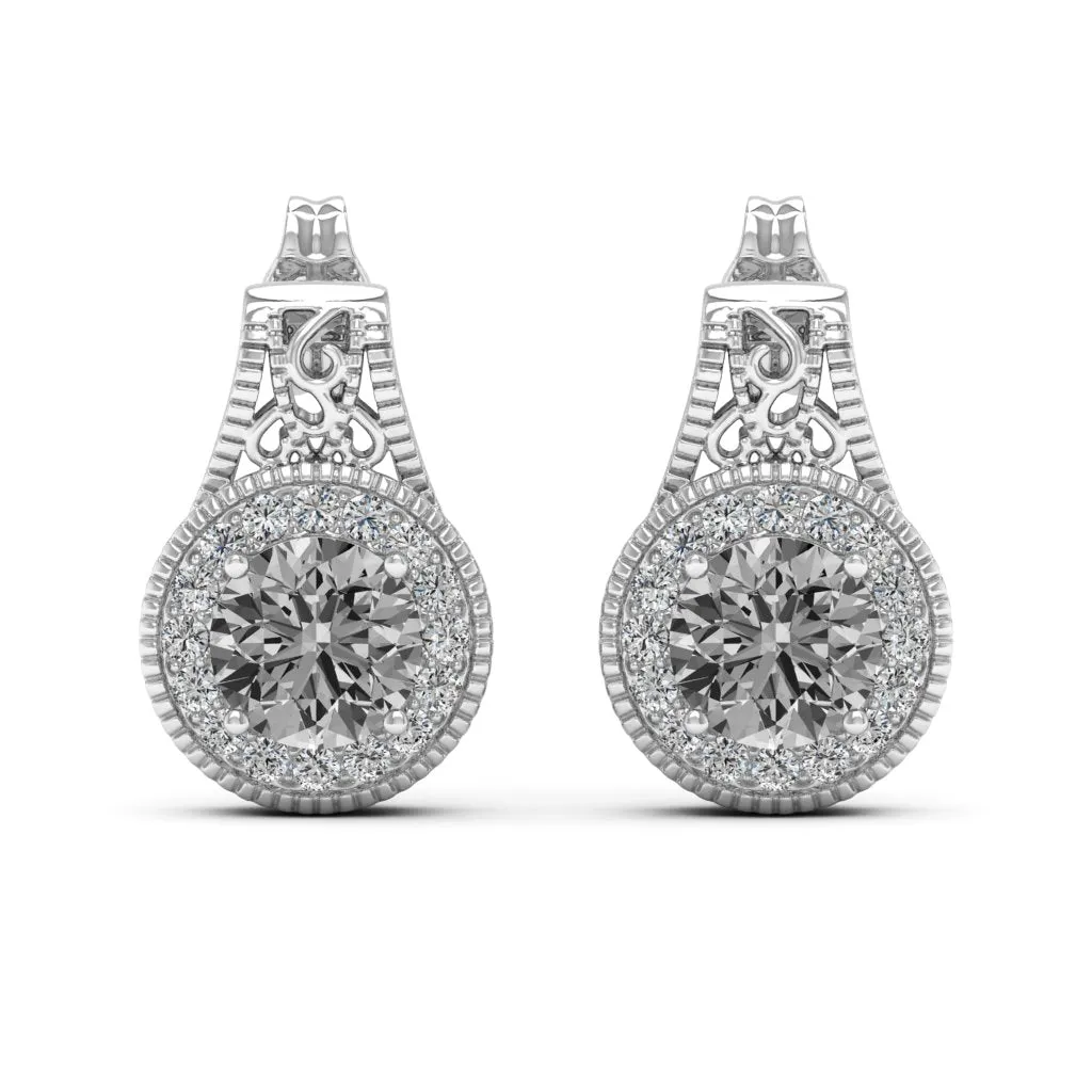2.00 d.e.w cts Jocelyn Moissanite Stud Earrings