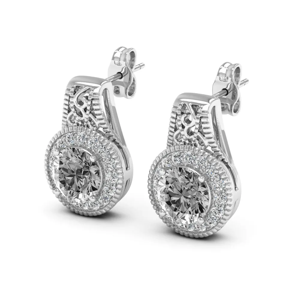 2.00 d.e.w cts Jocelyn Moissanite Stud Earrings