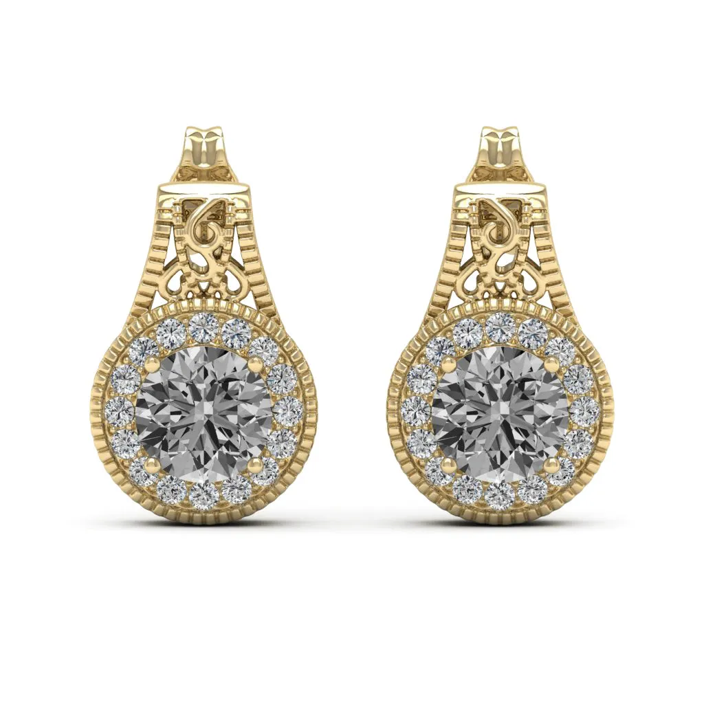 2.00 d.e.w cts Jocelyn Moissanite Stud Earrings