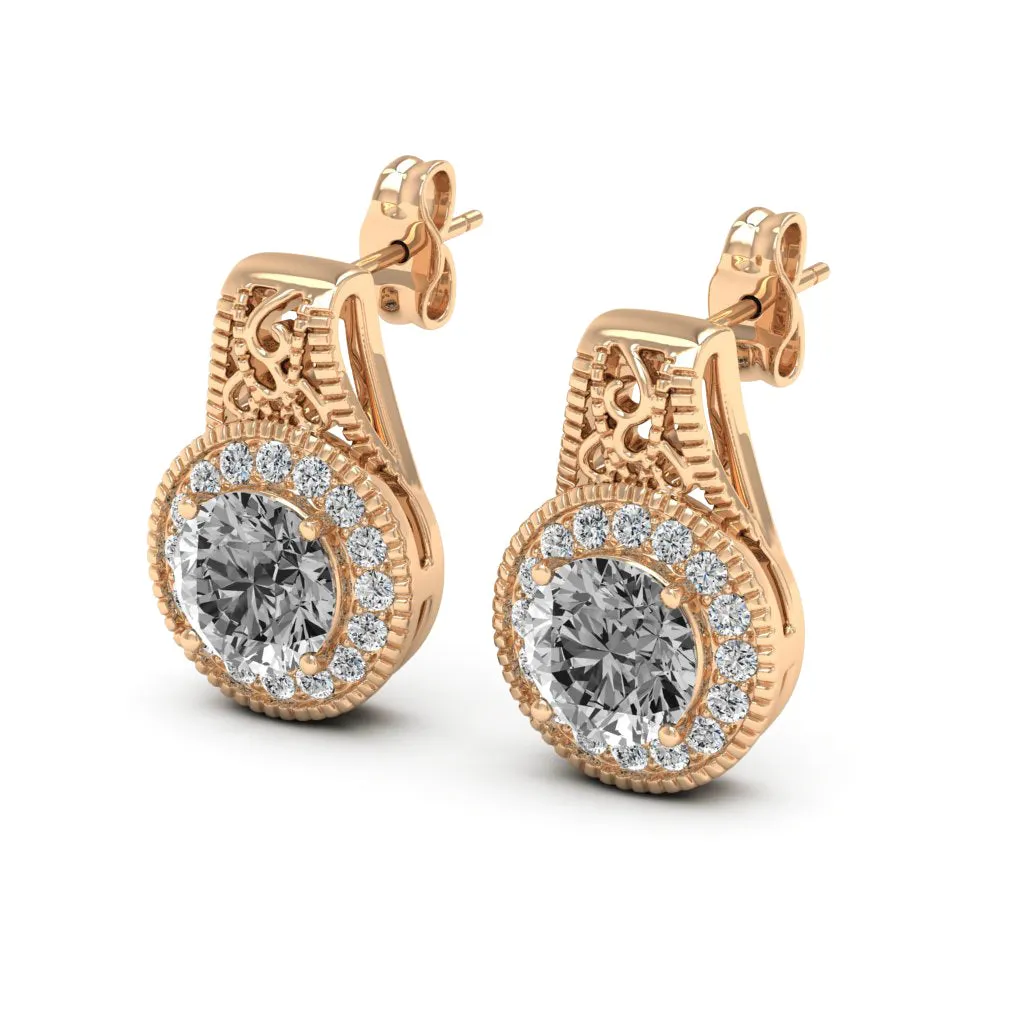 2.00 d.e.w cts Jocelyn Moissanite Stud Earrings