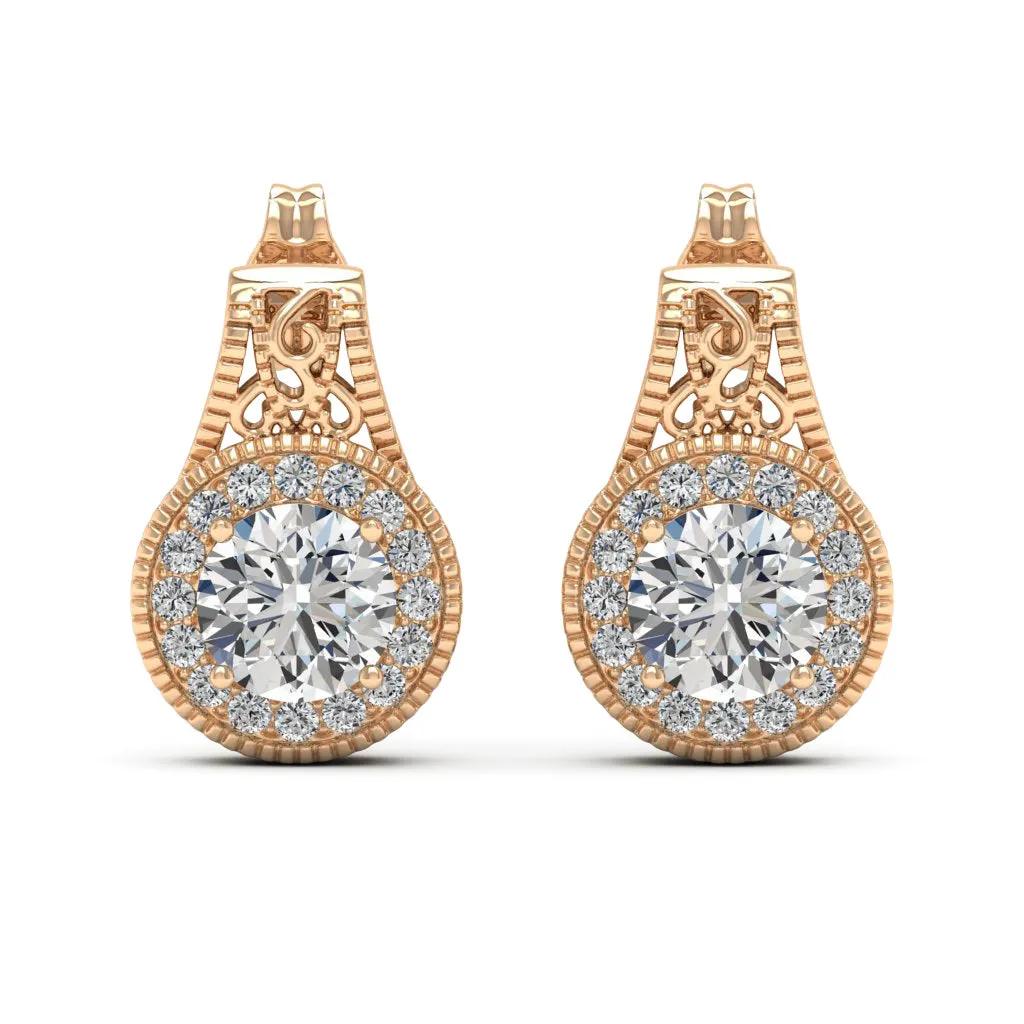 2.00 d.e.w cts Jocelyn Moissanite Stud Earrings