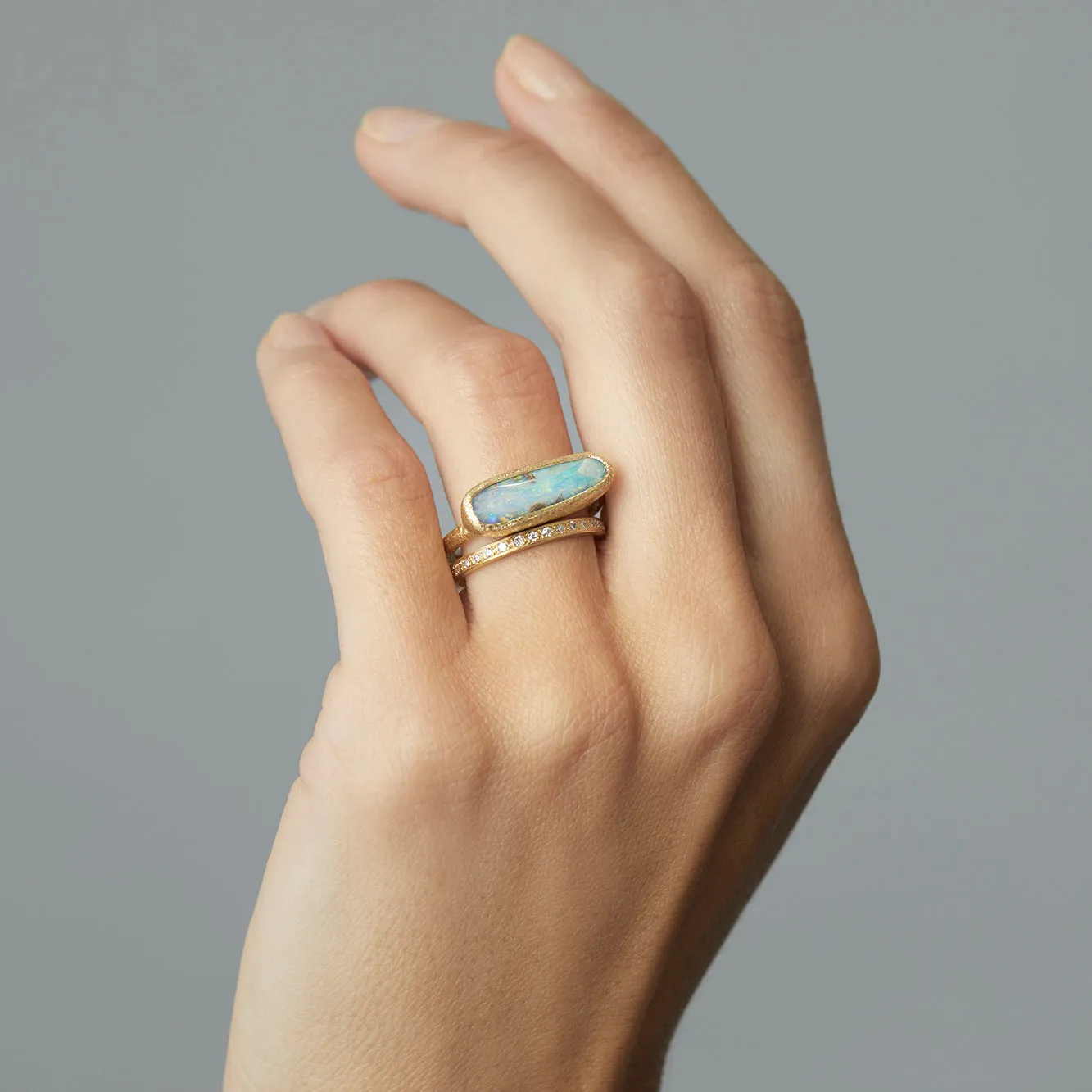 3.06 Carat One-of-a-Kind Boulder Opal Ring | OP8-OOAK