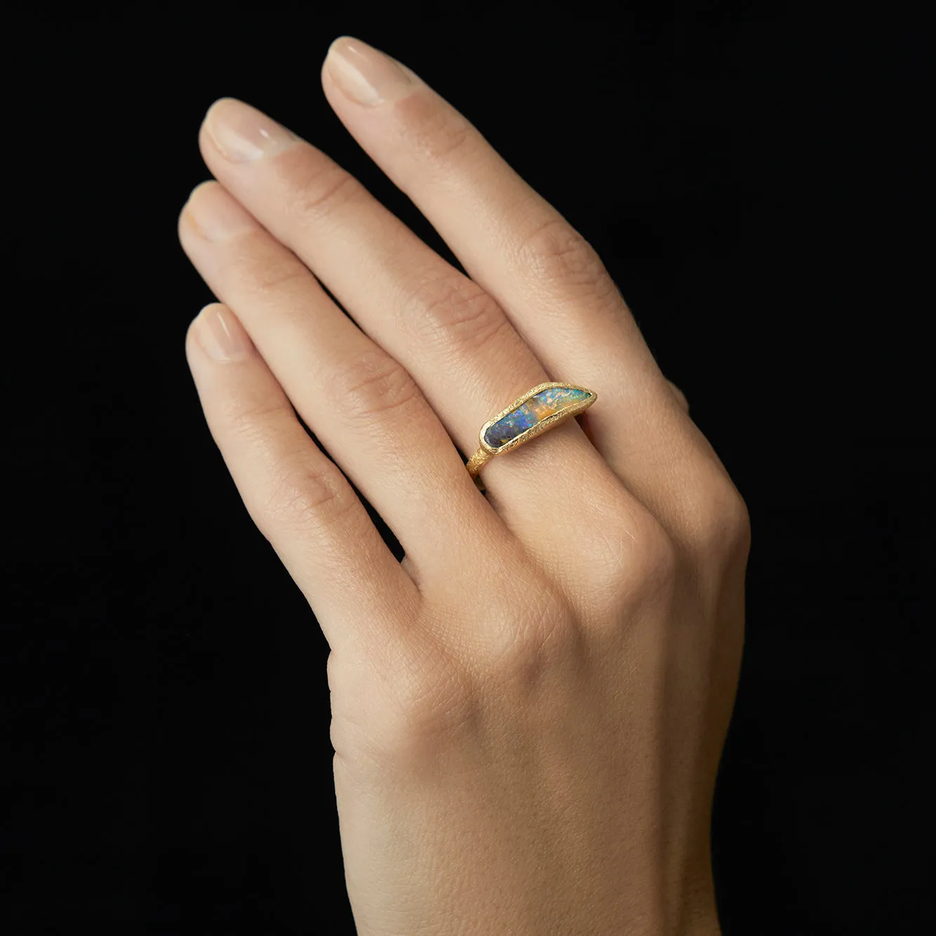 3.17 Carat One-of-a-Kind Boulder Opal Ring | OP3-OOAK