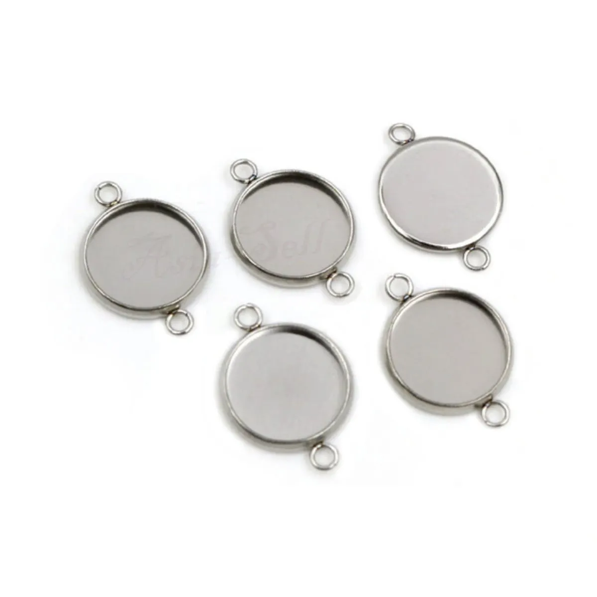 5pcs Cabochon Bases 12mm Stainless Steel Charms Pendant S/S Metal